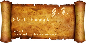 Gáli Herbert névjegykártya